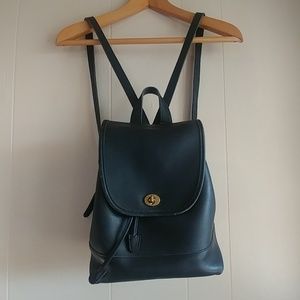Coach Vintage Black Leather Day Pack Backpack